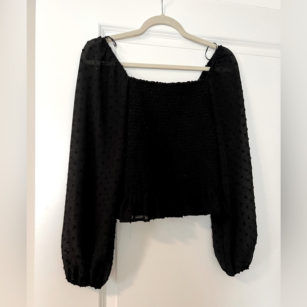 Polkadot drop shoulder fitted top - Picture 5 of 6